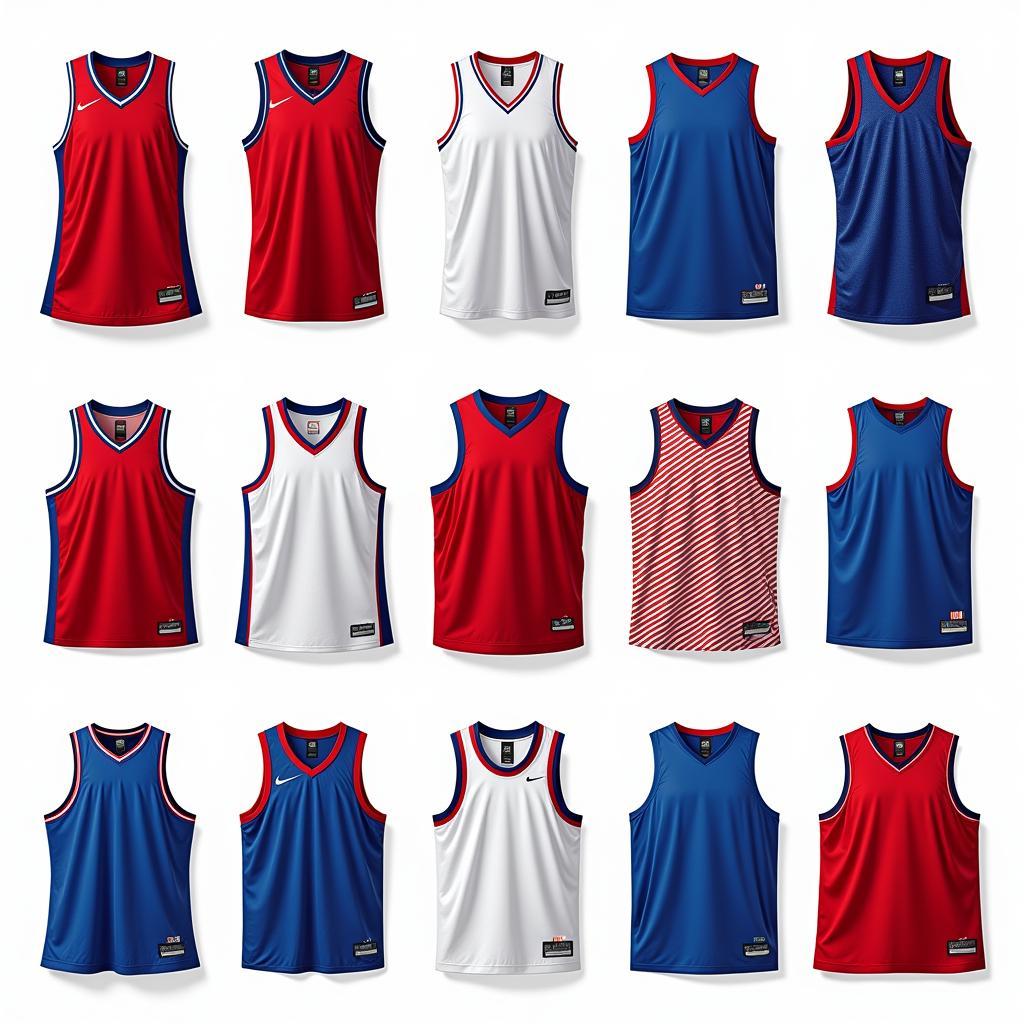 Red White and Blue Basketball Jersey Styles