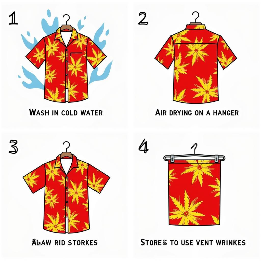 Red and Yellow Hawaiian Shirt Care Tips