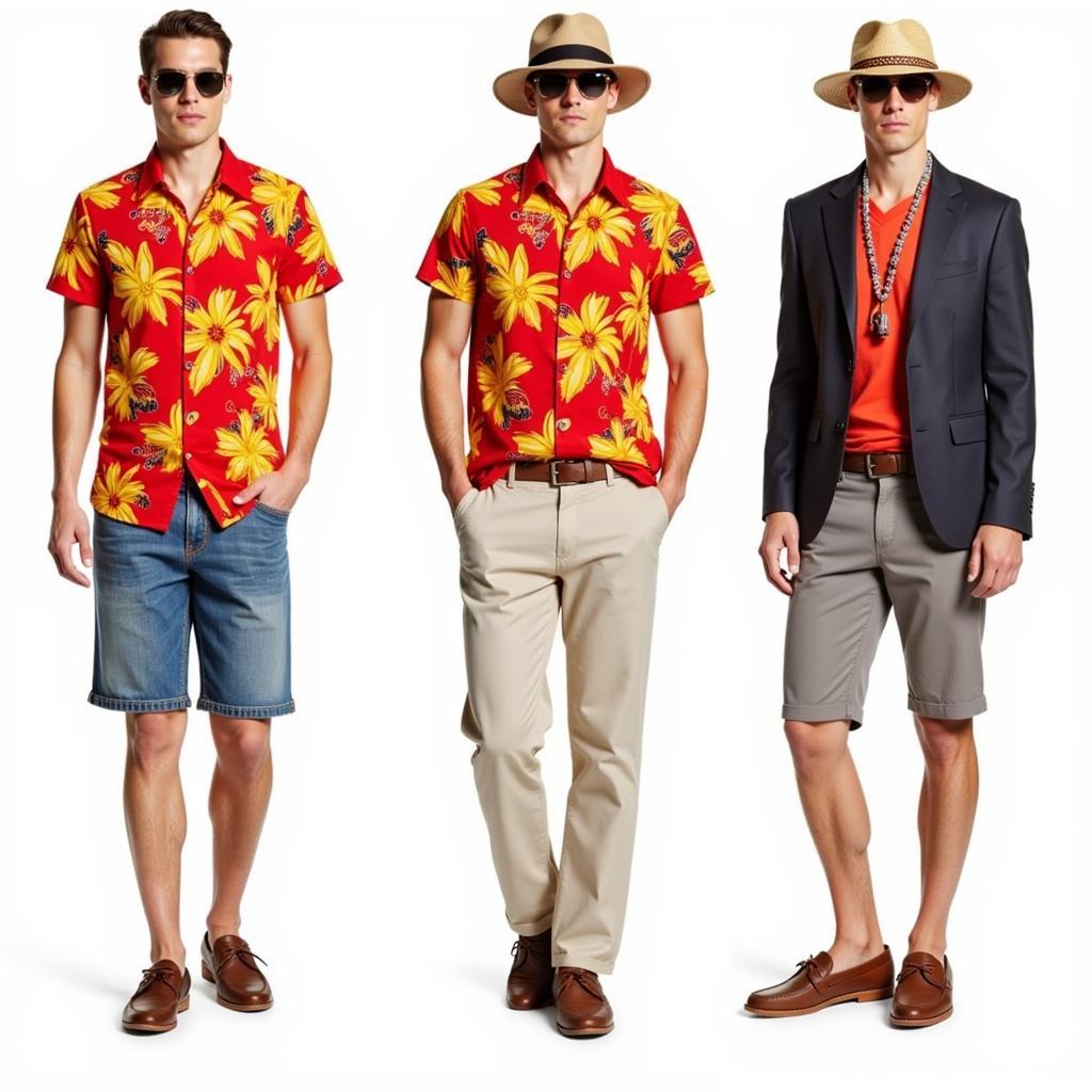 Red and Yellow Hawaiian Shirt Outfit Ideas