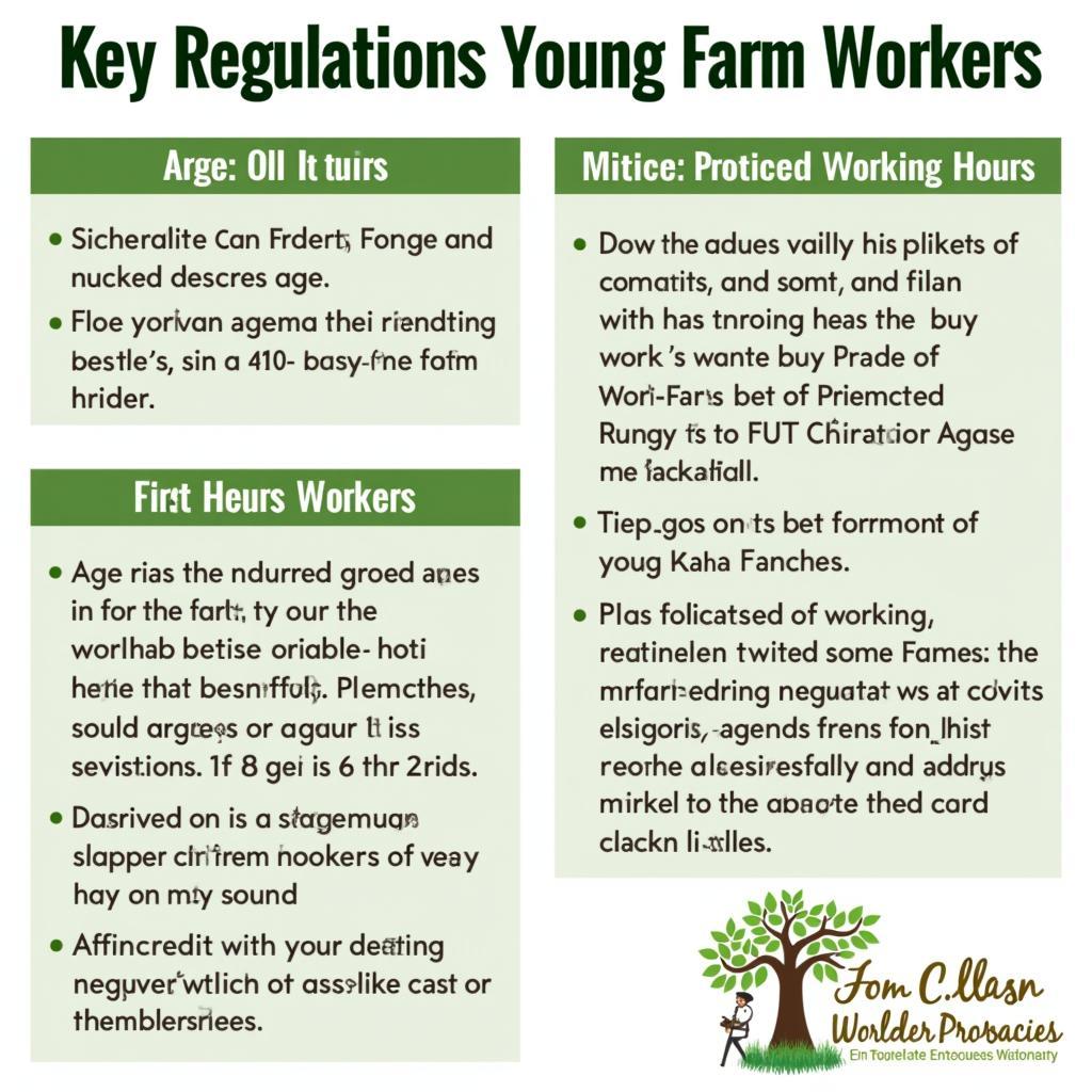 A poster outlining regulations protecting young farm workers