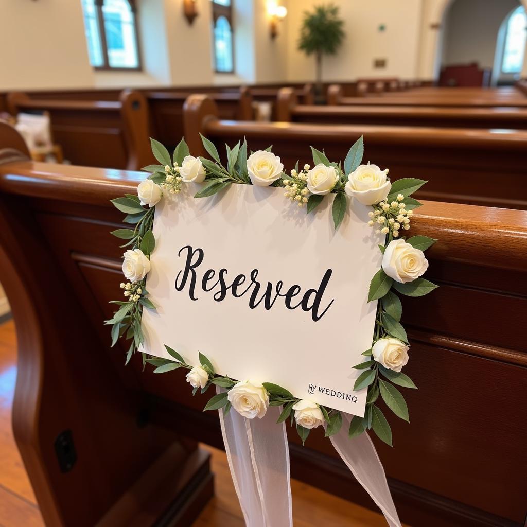 Reserved Pew Signs for Weddings