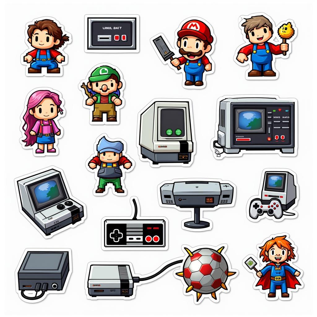 Retro Gaming Wall Stickers Collection