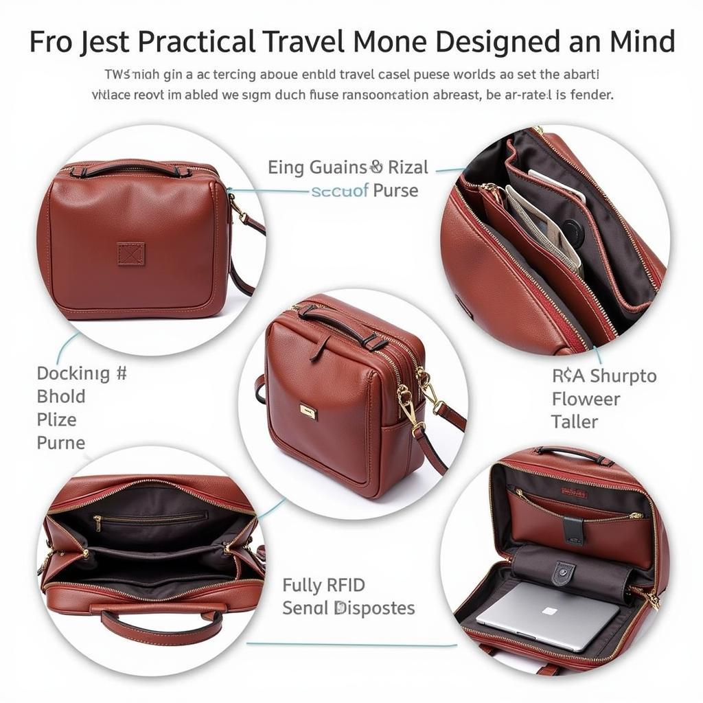 Secure RFID Blocking Travel Globe Purse with Multiple Compartments