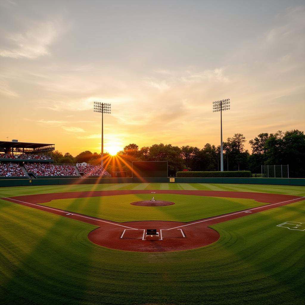 Rock River Baseball Field at Sunset