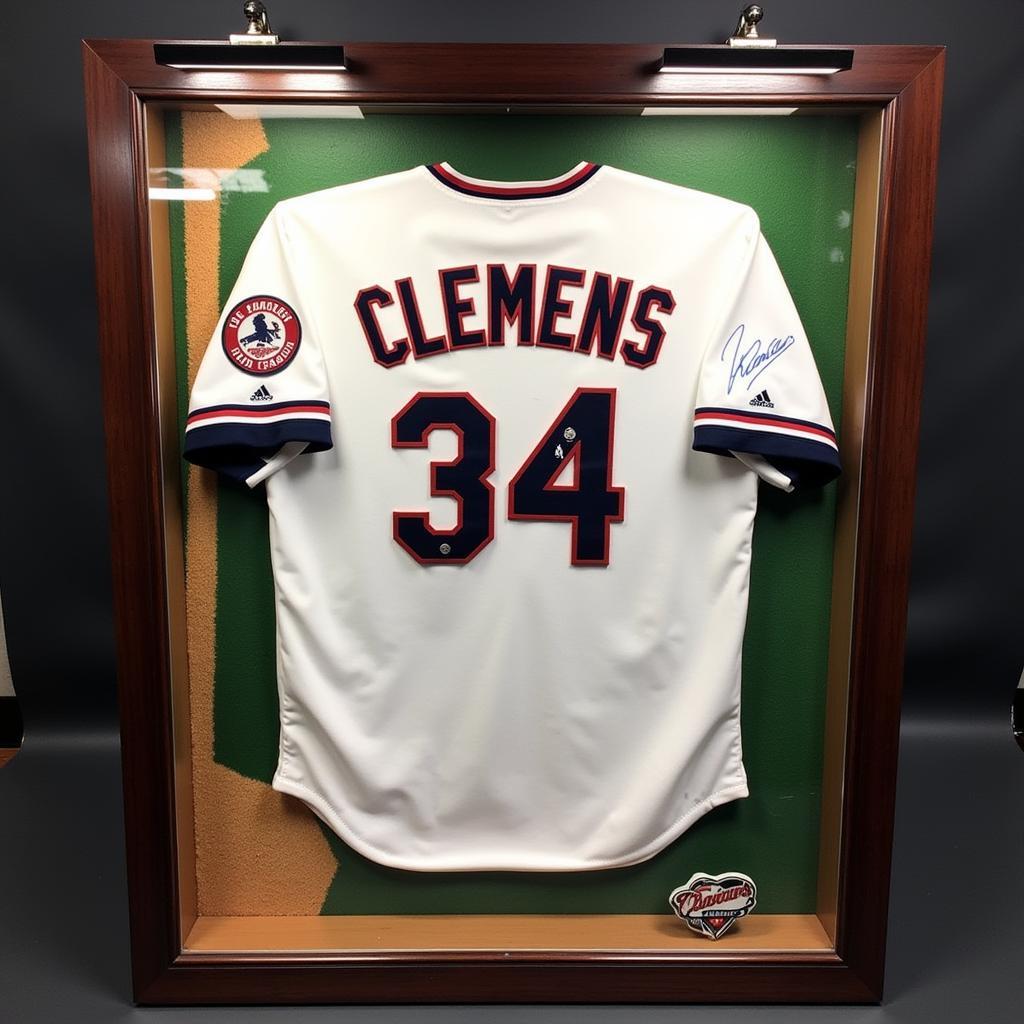 Roger Clemens Autographed Jersey in Display Case