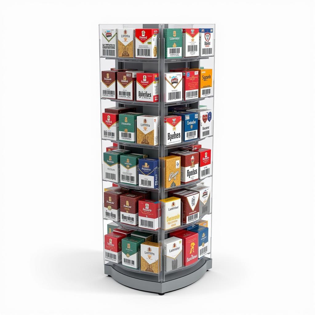 Rotating Cigarette Rack Display Case for Convenience Stores