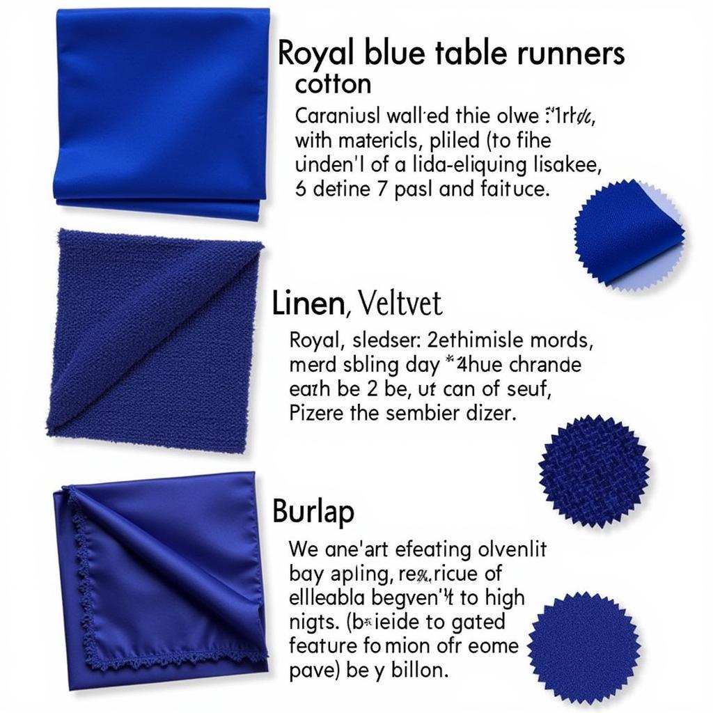 Royal Blue Table Runners in Various Materials