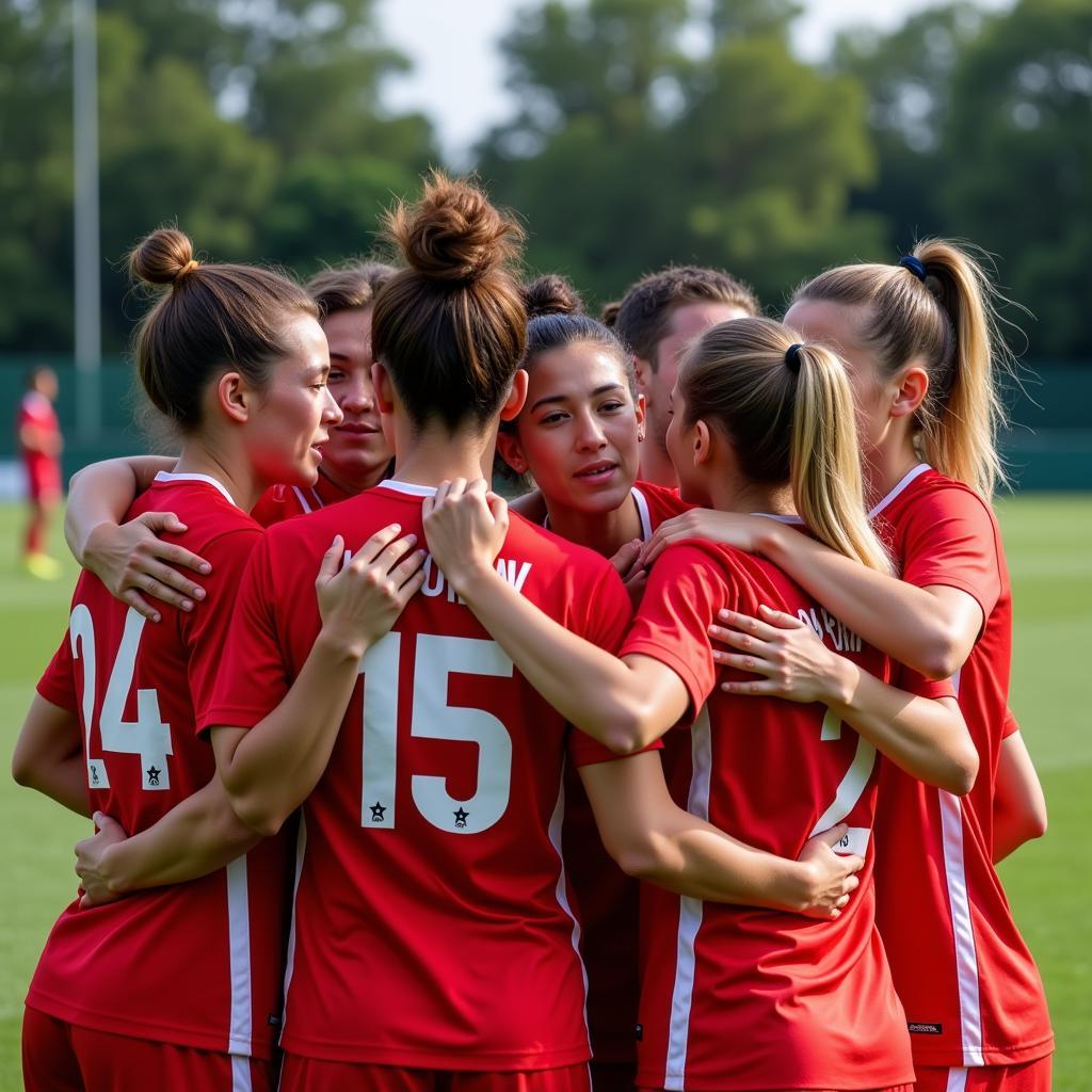 A Supportive Team Huddle