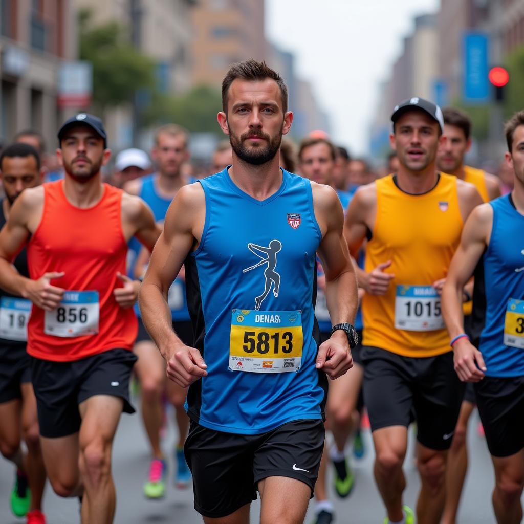 Runners Sporting Their Marathon Jerseys