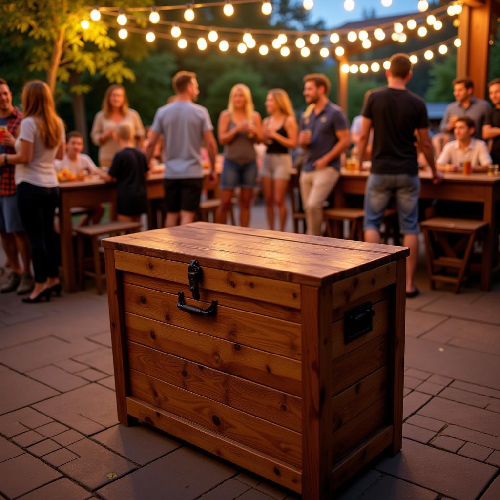 Rustic Cooler at an Outdoor Party