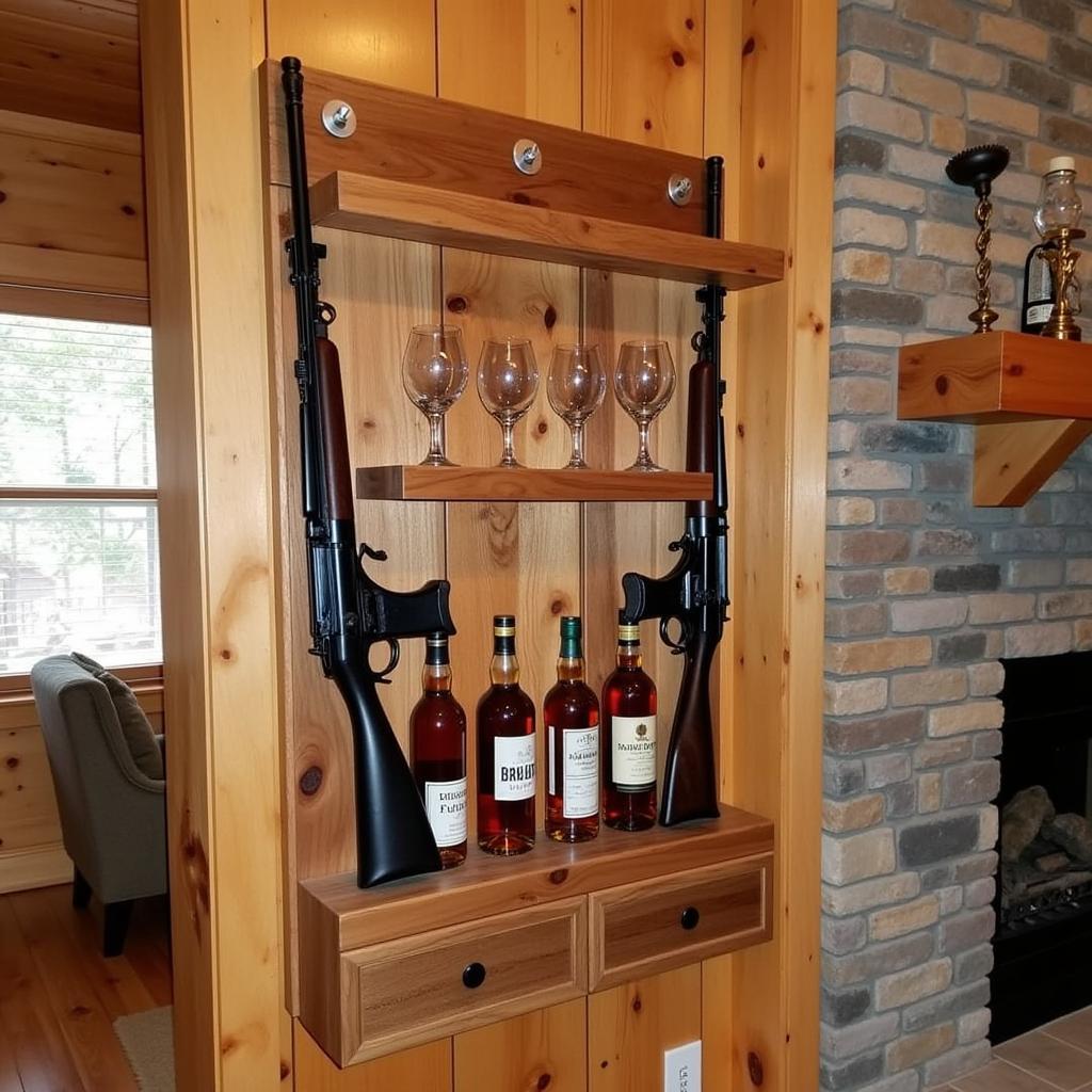 Rustic Gun Whiskey Holder for Rifle