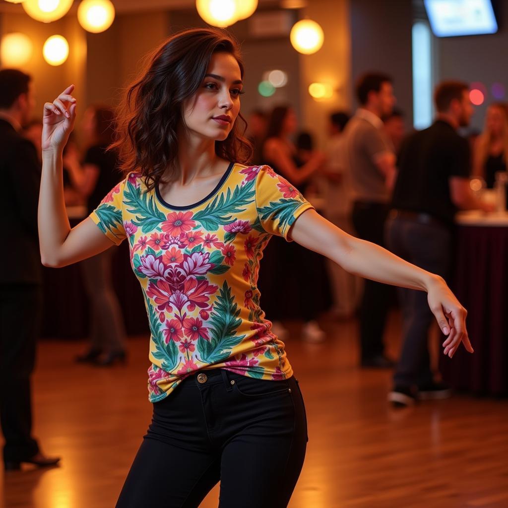 Salsa Dancer Wearing a T-Shirt