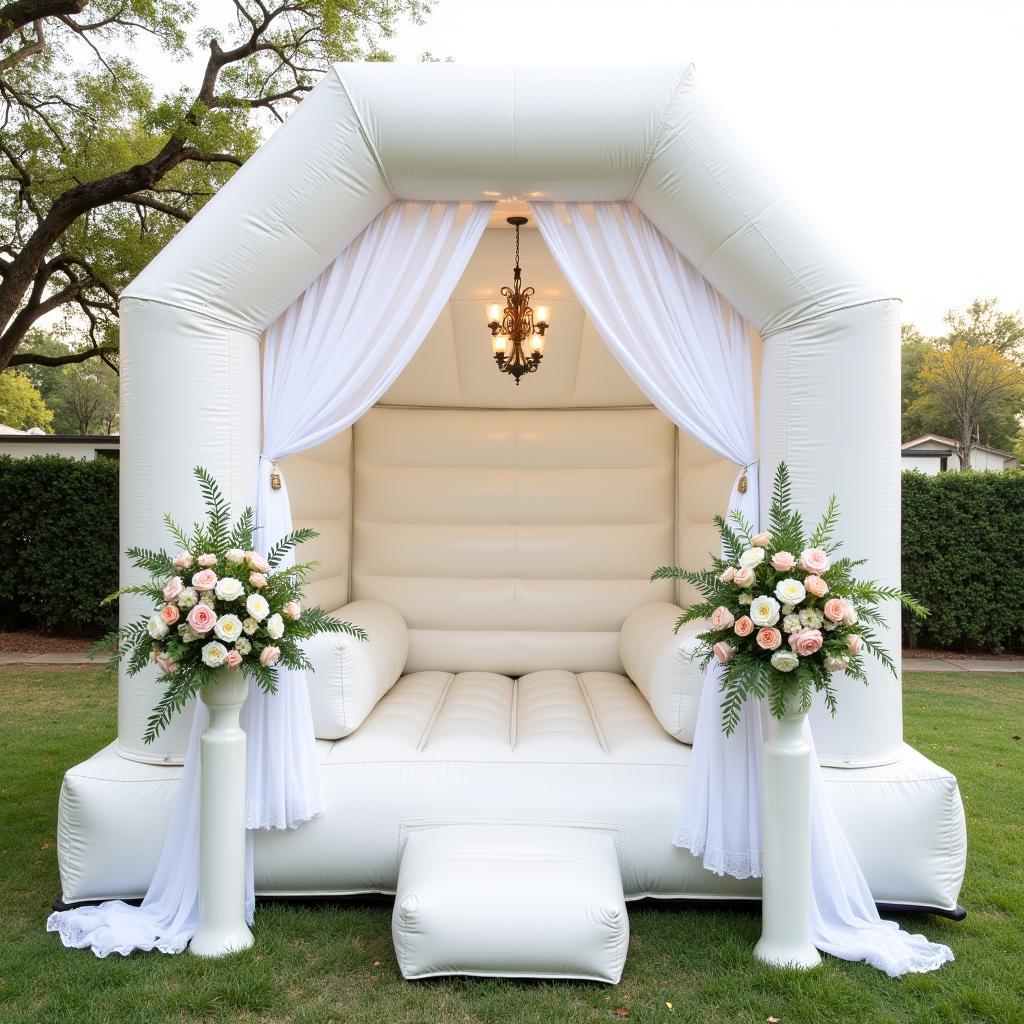 White Bounce House at a San Antonio Wedding Reception