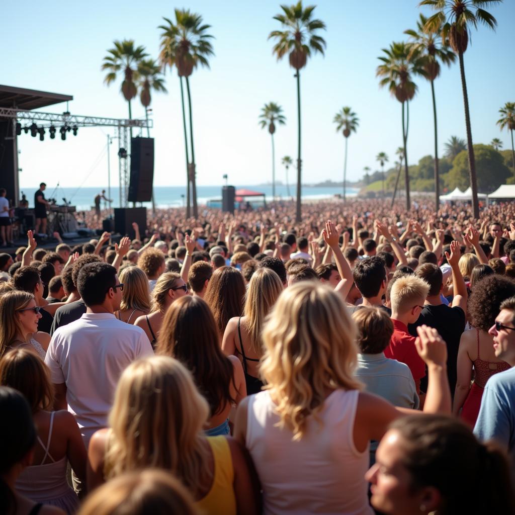 Crowds Enjoying Live Music at a San Diego Outdoor Music Festival