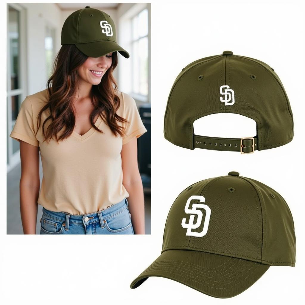 San Diego Padres Olive Green Adjustable Hat