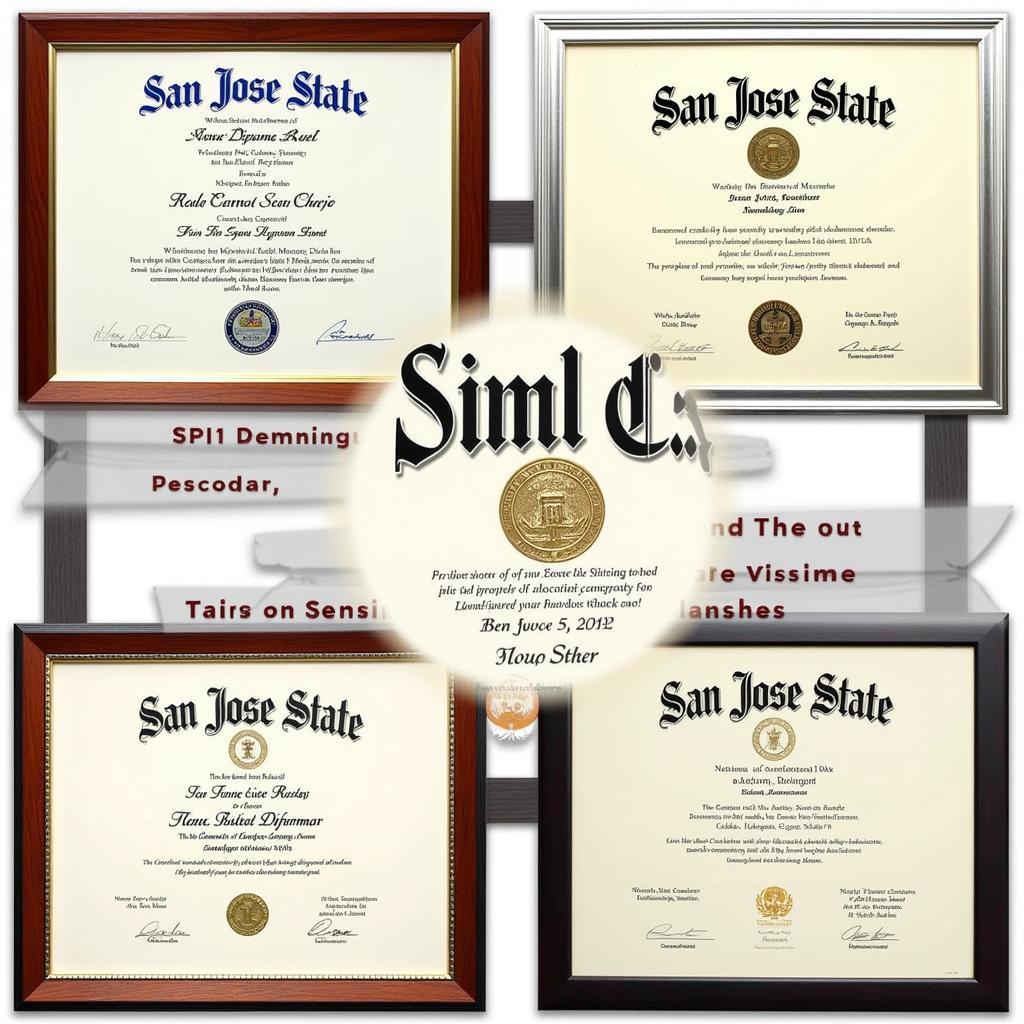 Showcase of San Jose State Diploma Frames in Different Styles and Finishes