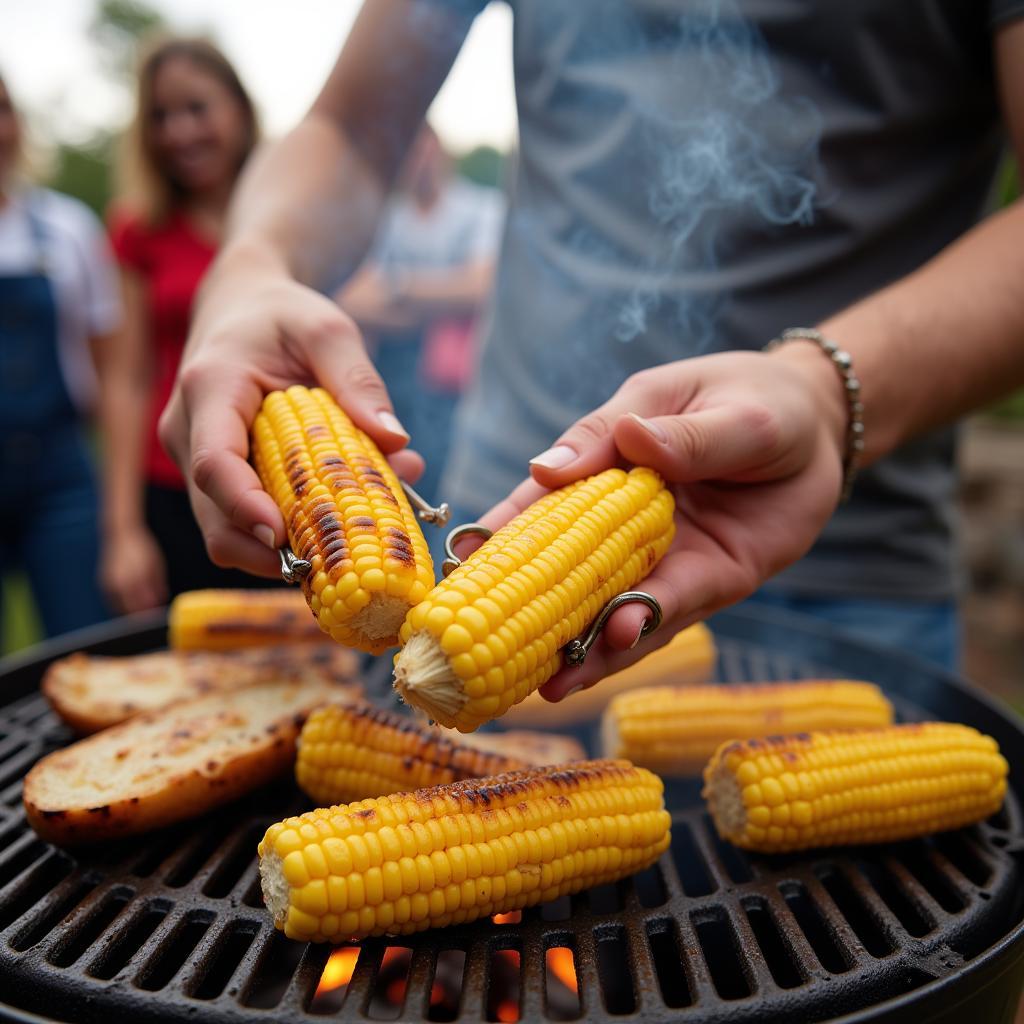 Sausage dog corn holders add fun to a BBQ