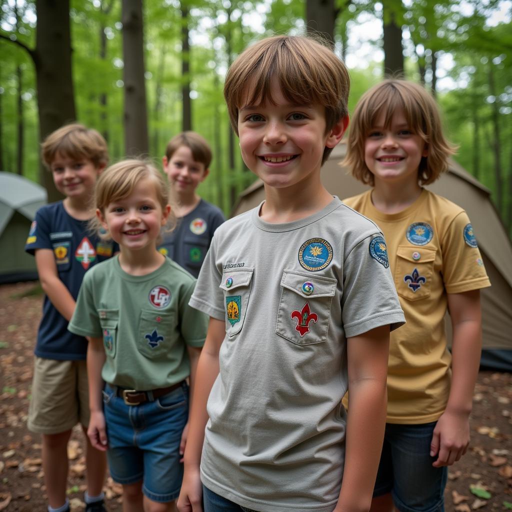 Scouts Wearing T-Shirts