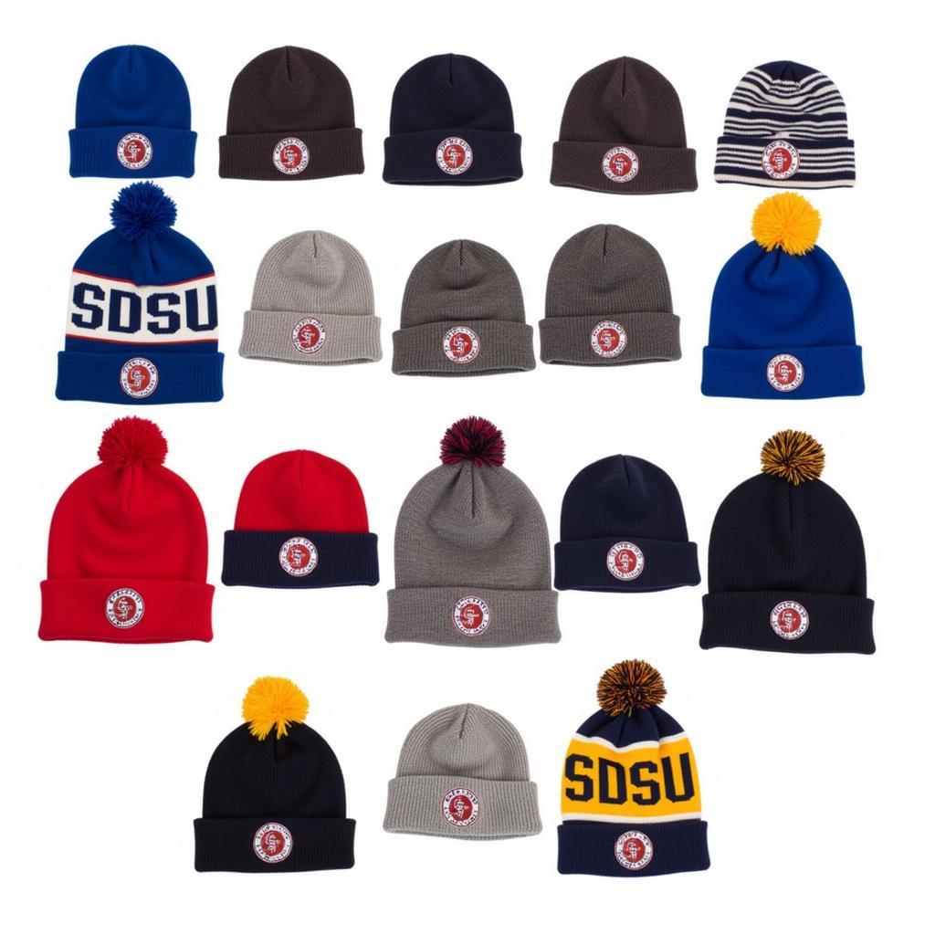 Various SDSU beanie styles for Jackrabbit fans