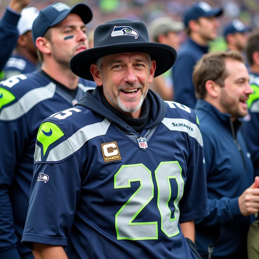 Seahawks Fan Wearing Jersey