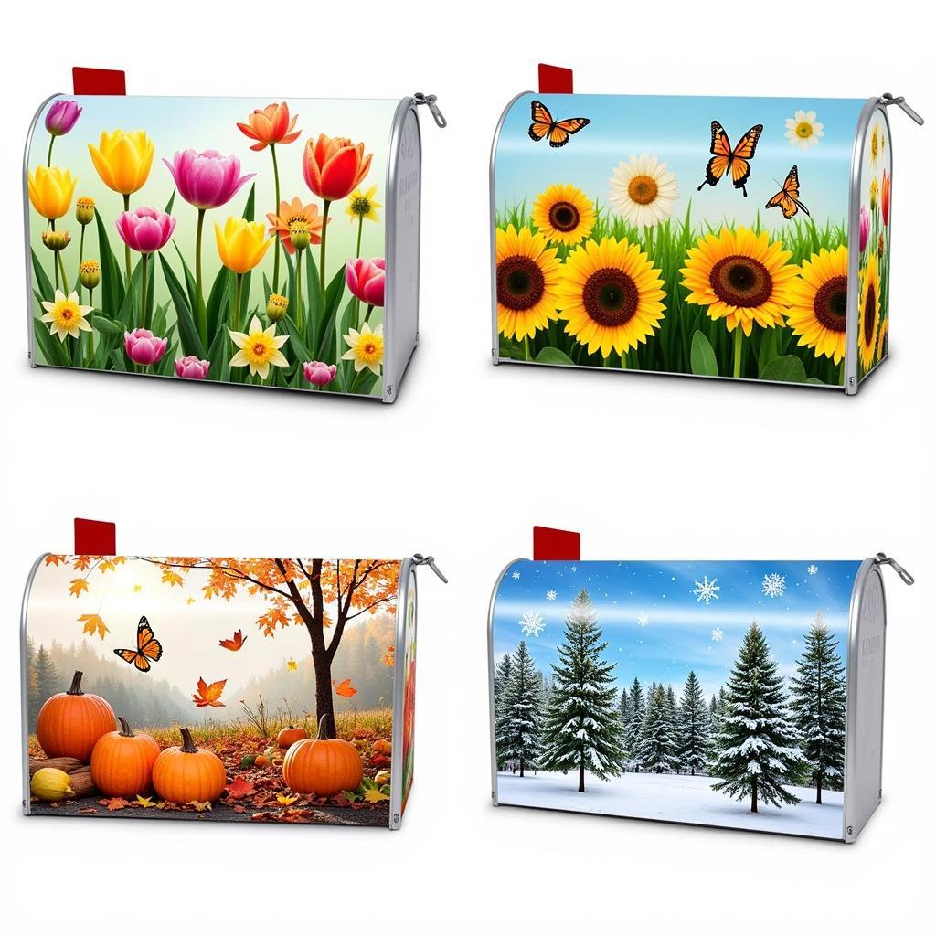 Seasonal Mailbox Covers: Spring, Summer, Autumn, and Winter