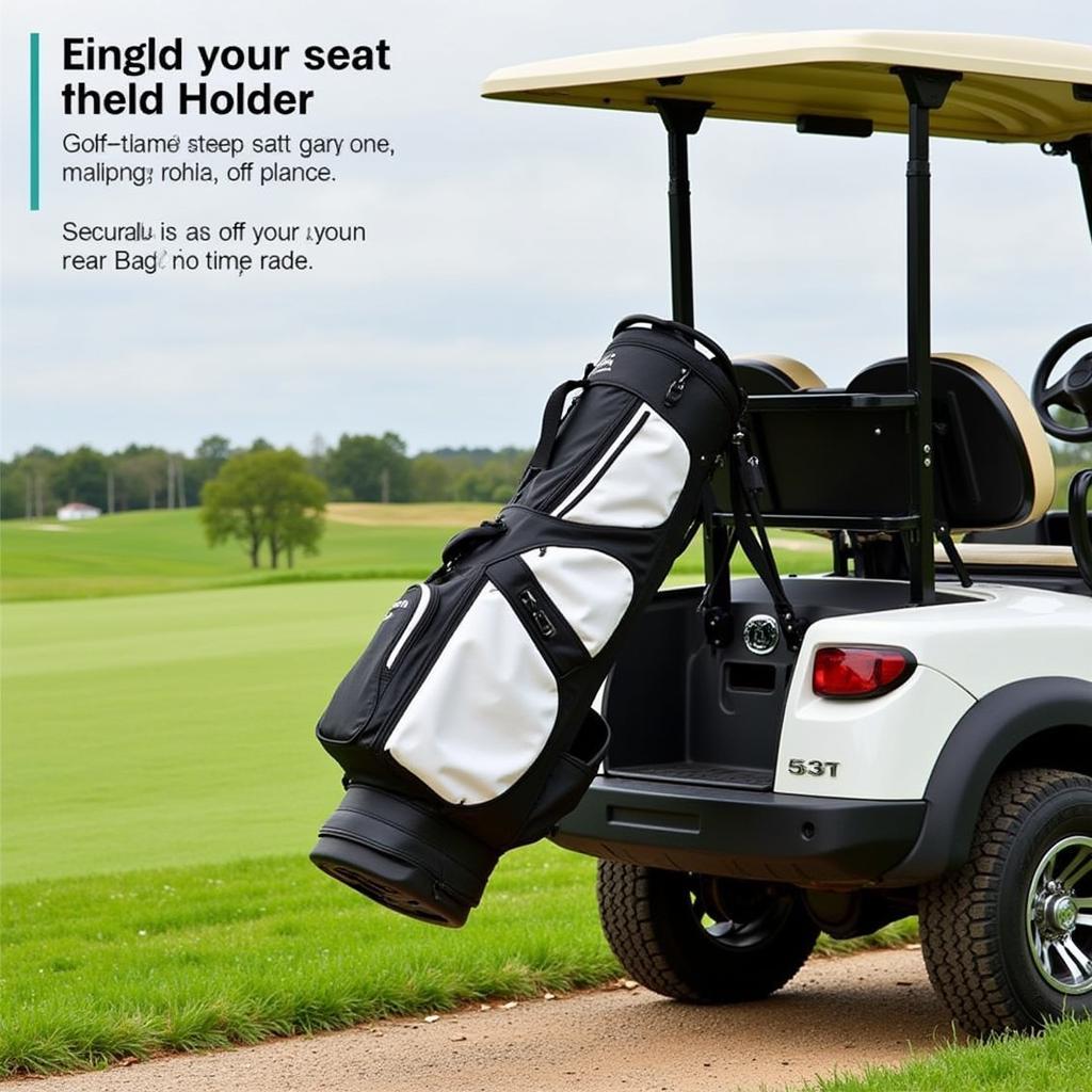 Secure Golf Cart Rear Seat Bag Holder in Action