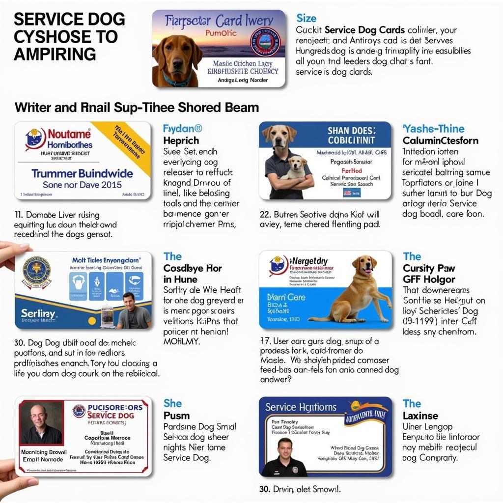 Examples of Service Dog Cards