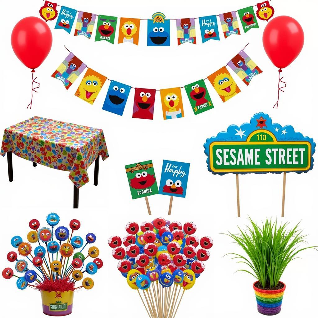 Sesame Street Themed Decorations for a Child's Birthday Party