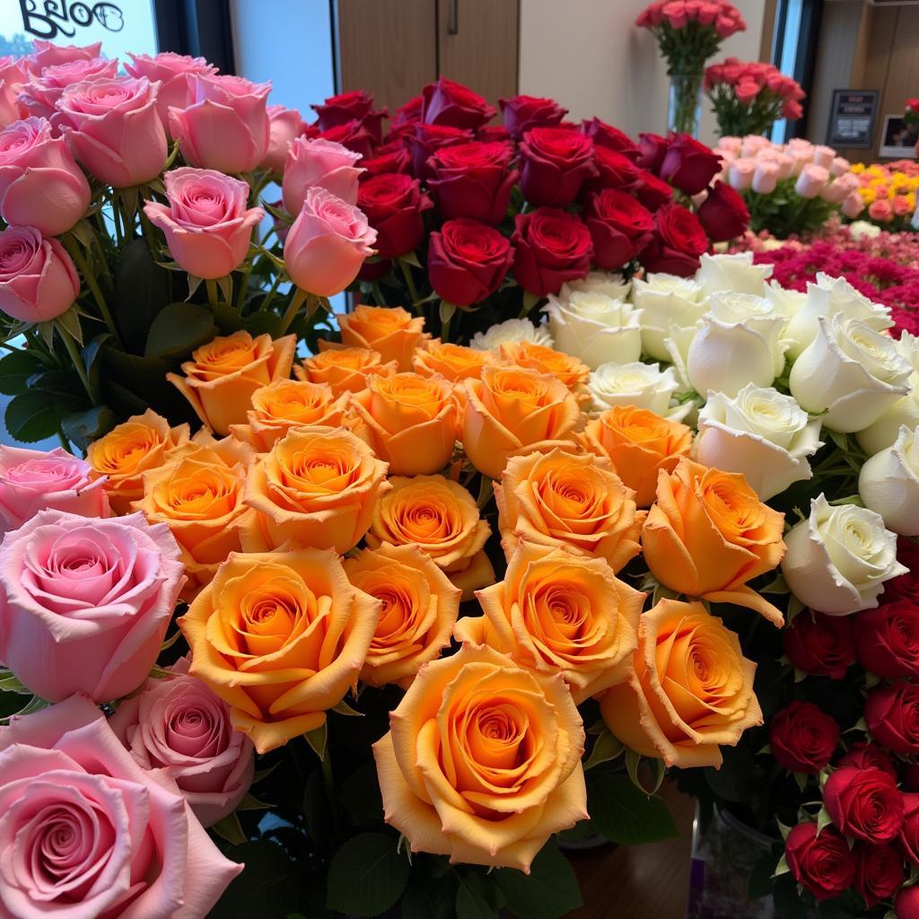 Beautiful Flower Arrangements in a Shop B Rose