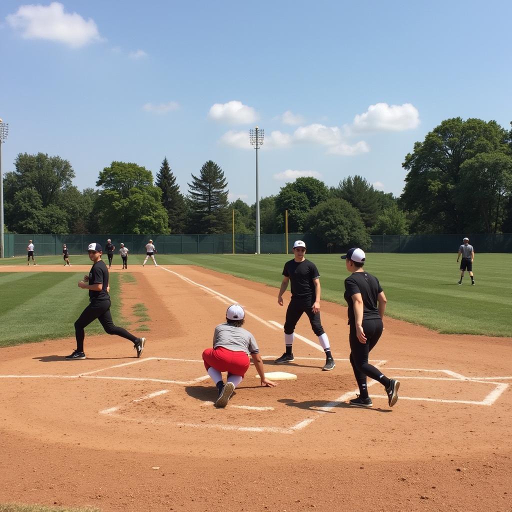 Softball Team Practicing for a Show Me The Money Tournament