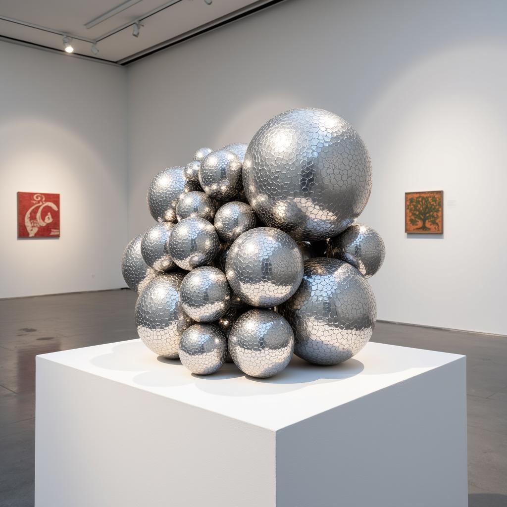 Silver Cola Balls Modern Art Sculpture