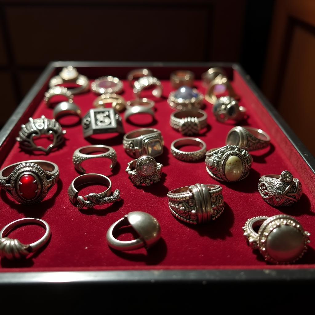 Silver Ring Lot at Auction