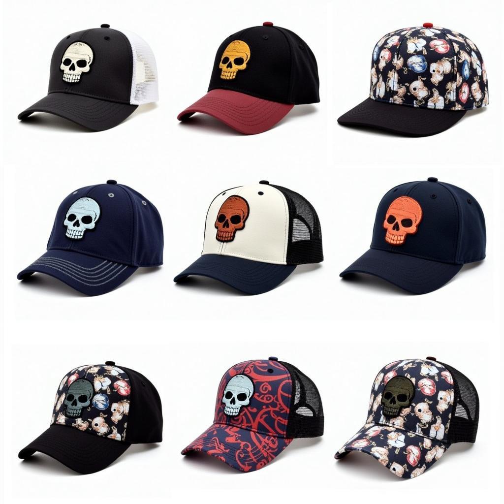 Different Skull Baseball Hat Designs