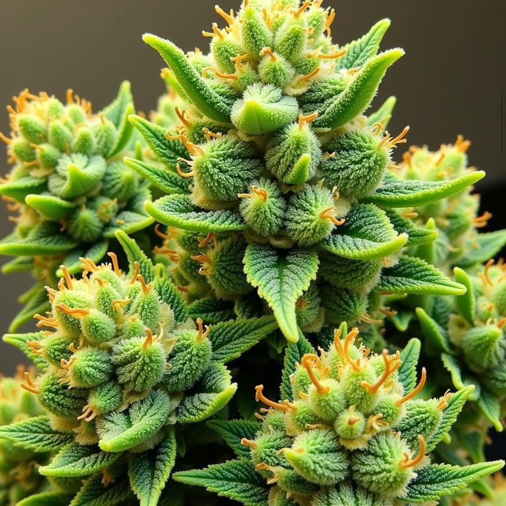 Close-up of Sluggers 33 cannabis buds