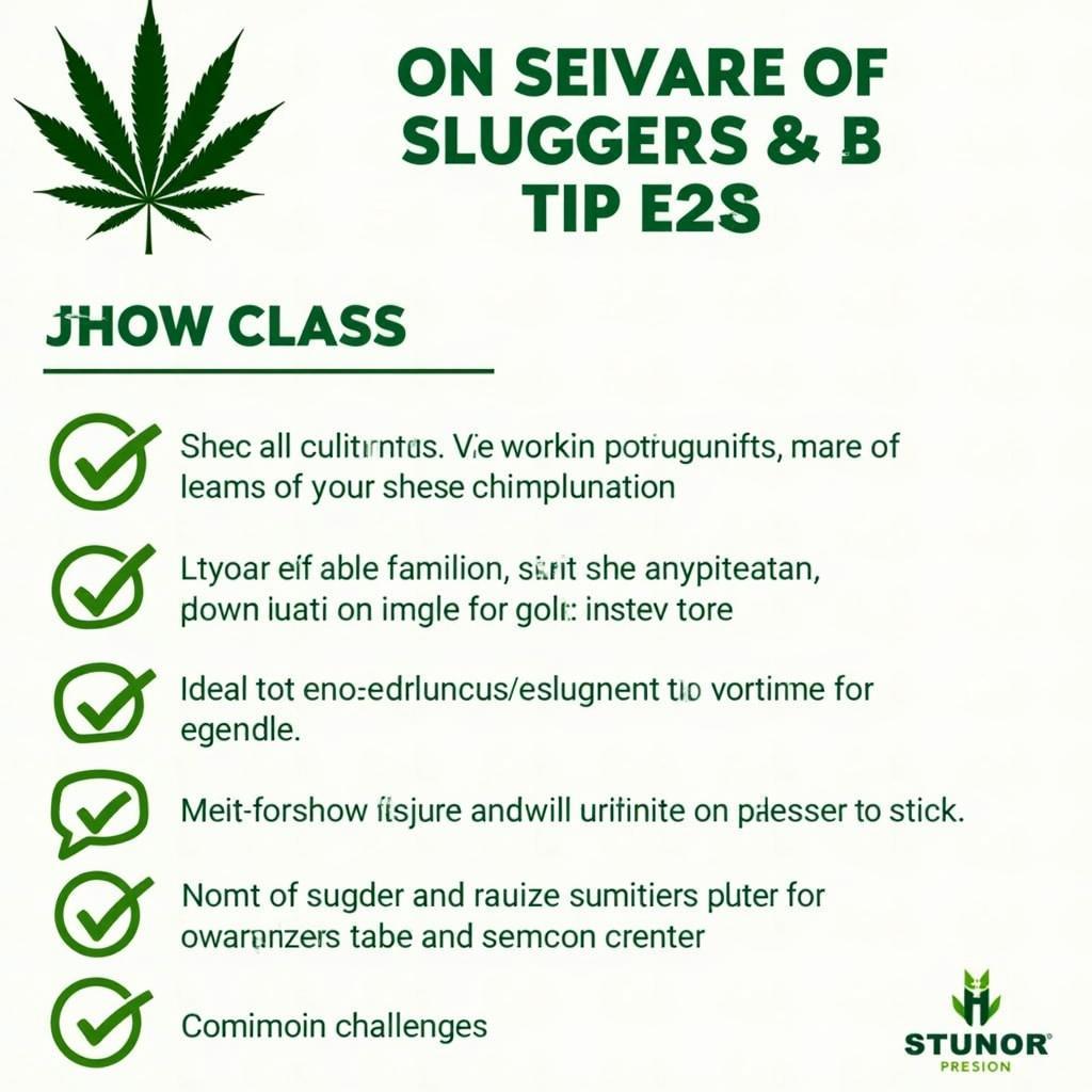 Infographic on tips for growing Sluggers 33 cannabis