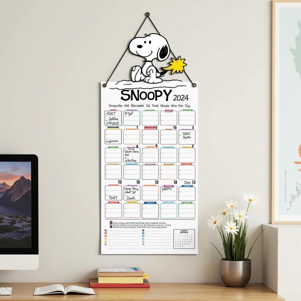 Using a Snoopy Calendar for Organization