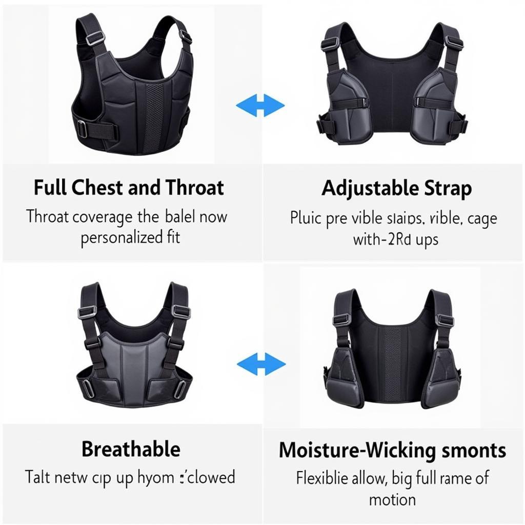 Softball chest protector with adjustable straps and breathable material