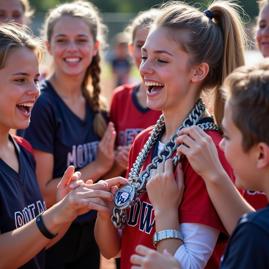 Softball Team Celebrates Home Run with Custom Chain