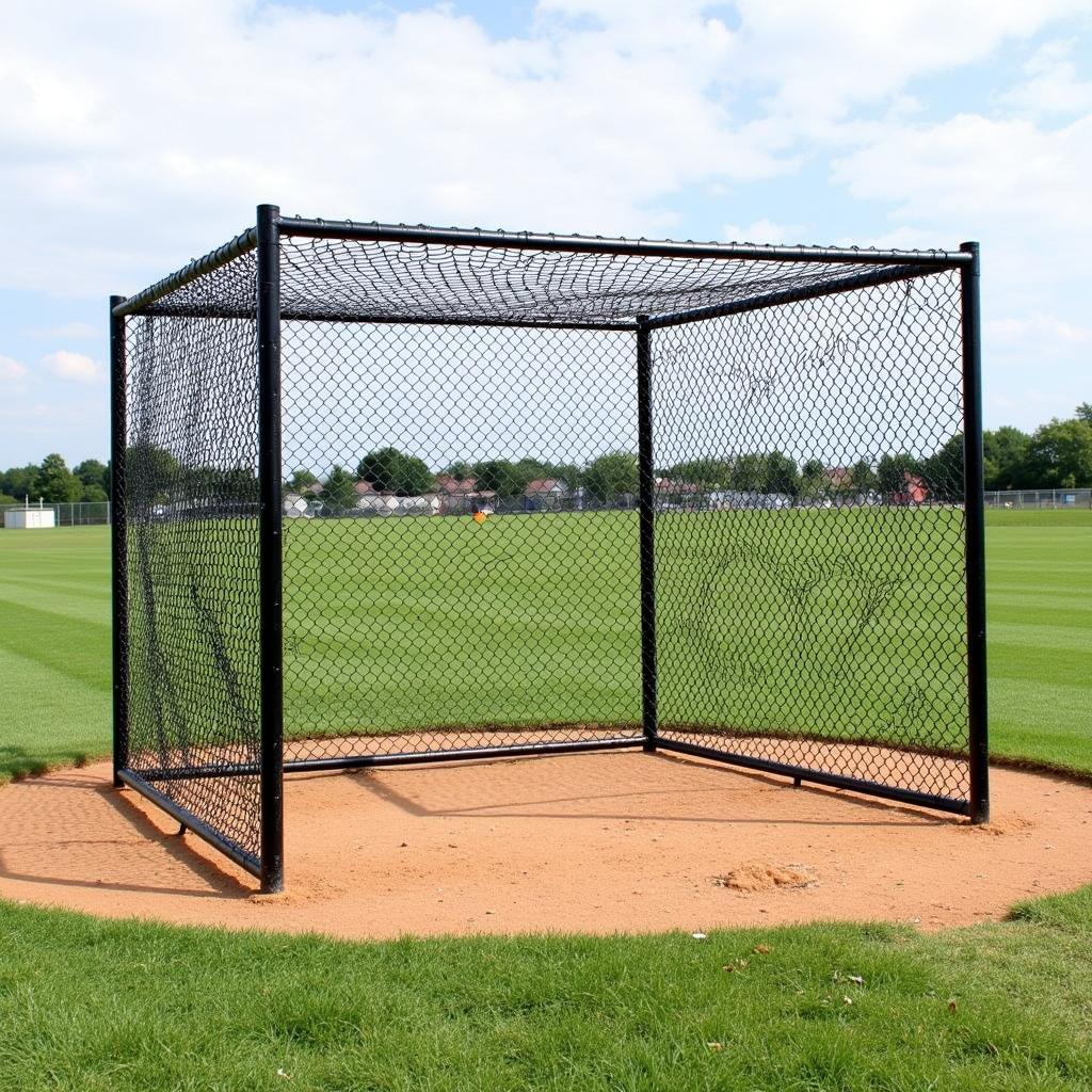 Softball Pitching Backstop with Chain-Link Fence