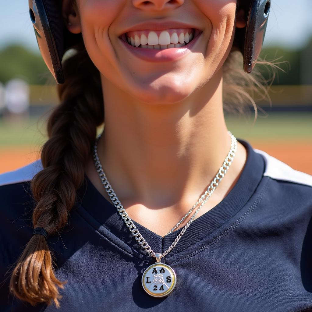 Softball Player Proudly Displays Home Run Chain