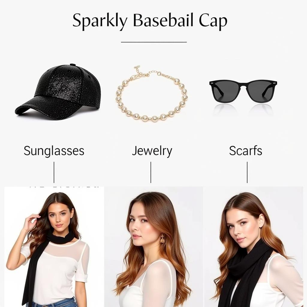 Sparkly Baseball Cap Accessories