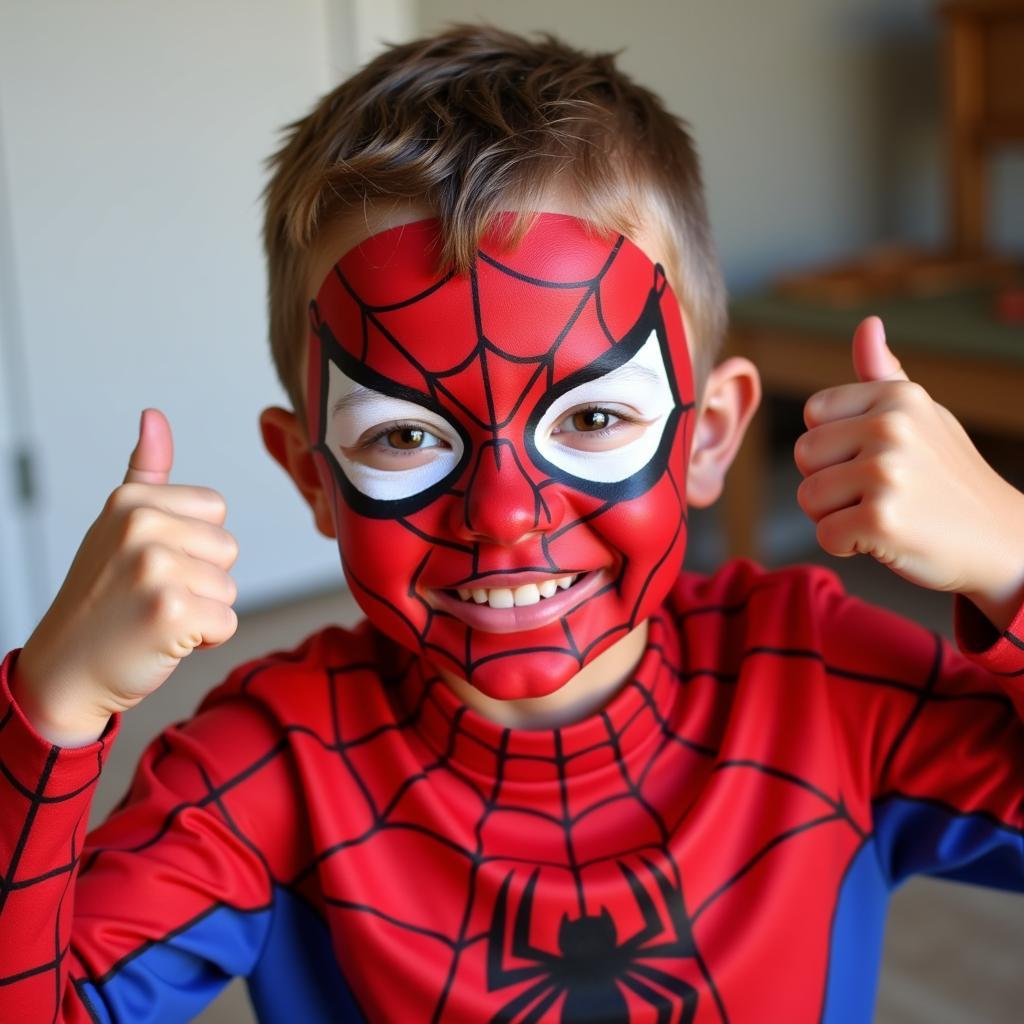 Spiderman Face Paint for Boys - Quick and Simple!