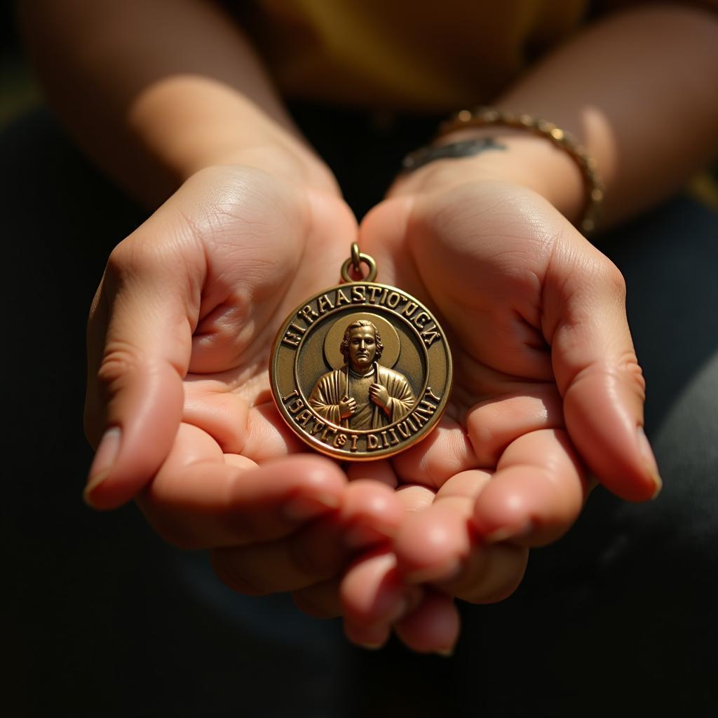 Praying with a St. Anthony Medallion