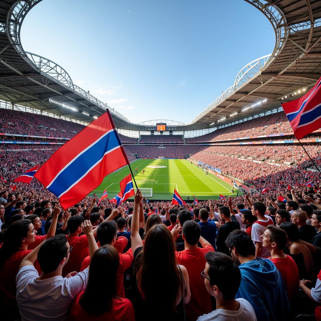 Stadium flags create electric atmosphere