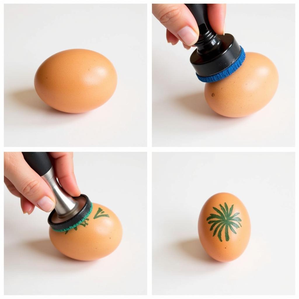 Step-by-step tutorial on how to stamp eggs with a personalized stamp