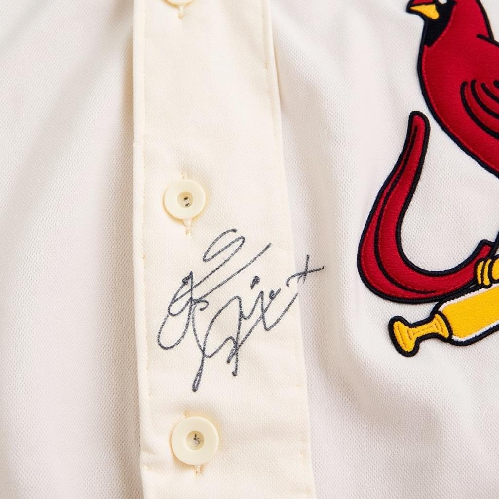 Stan Musial Signed Jersey Close Up