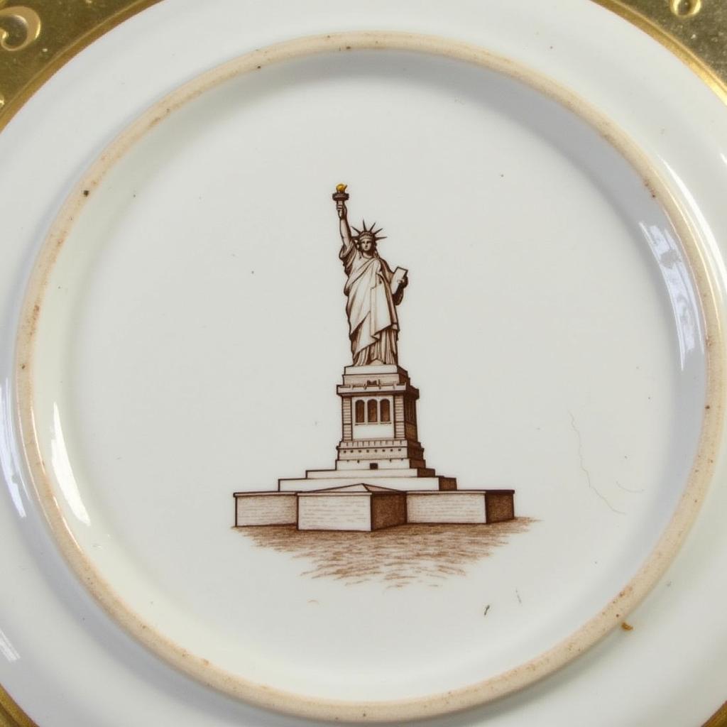 Antique Statue of Liberty Plate