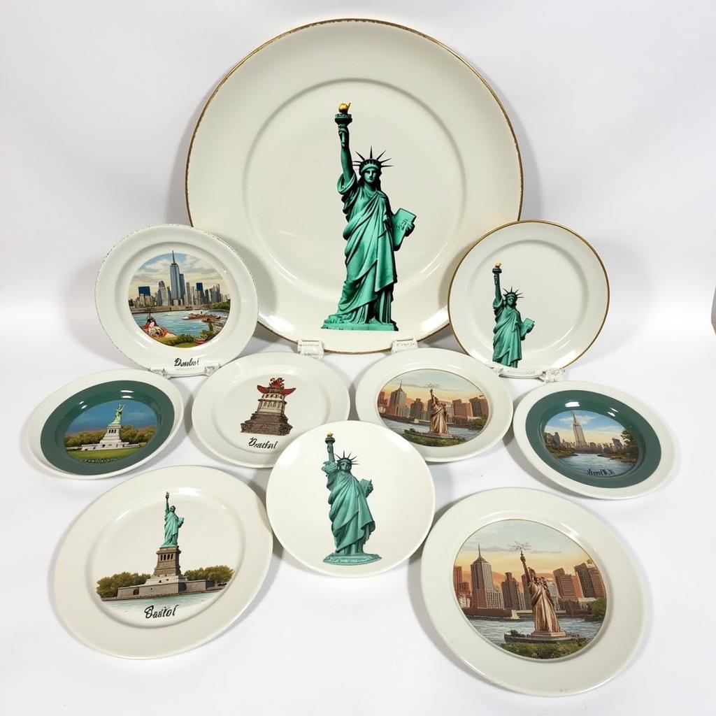 Diverse Collection of Statue of Liberty Plates