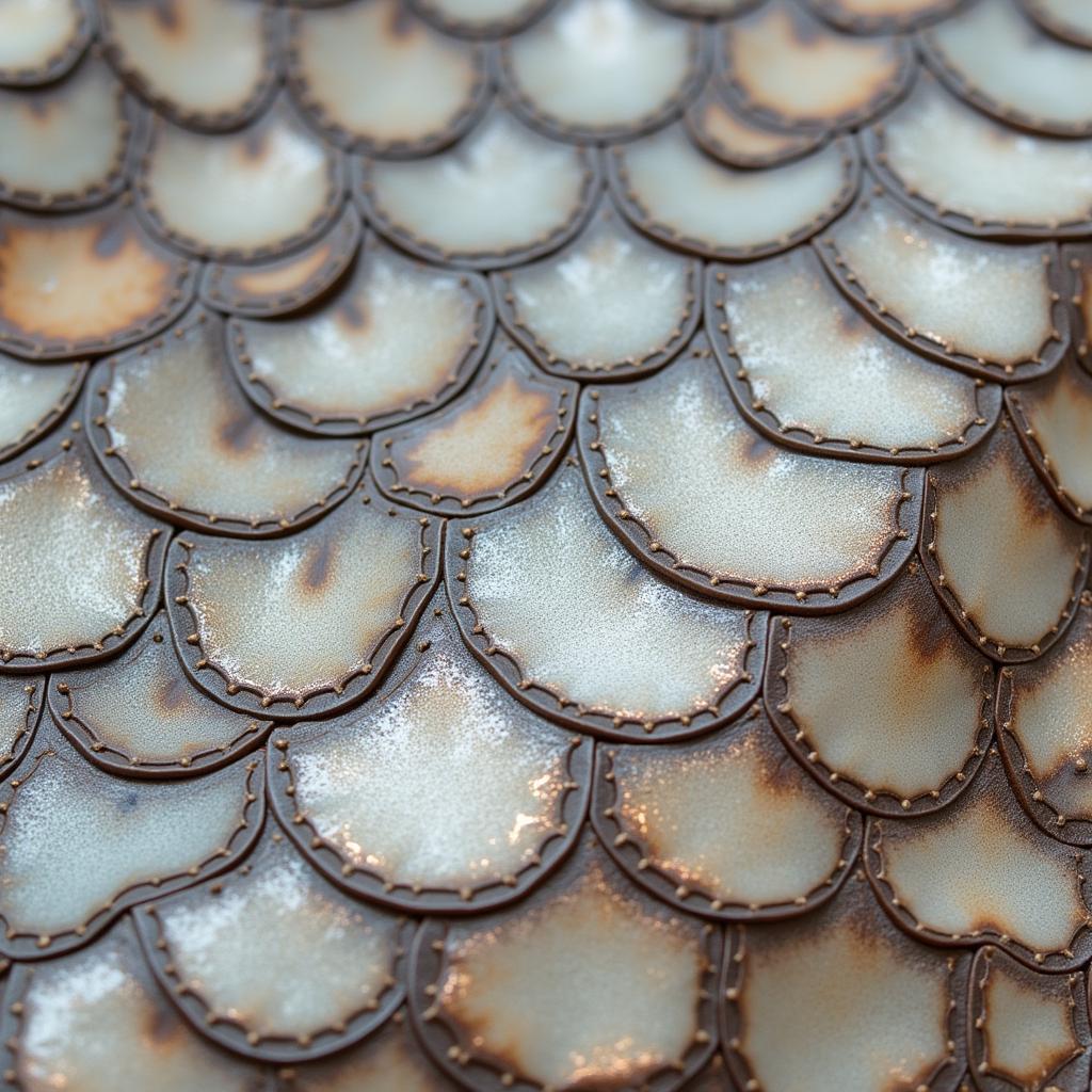 Close-up view of stingray leather texture