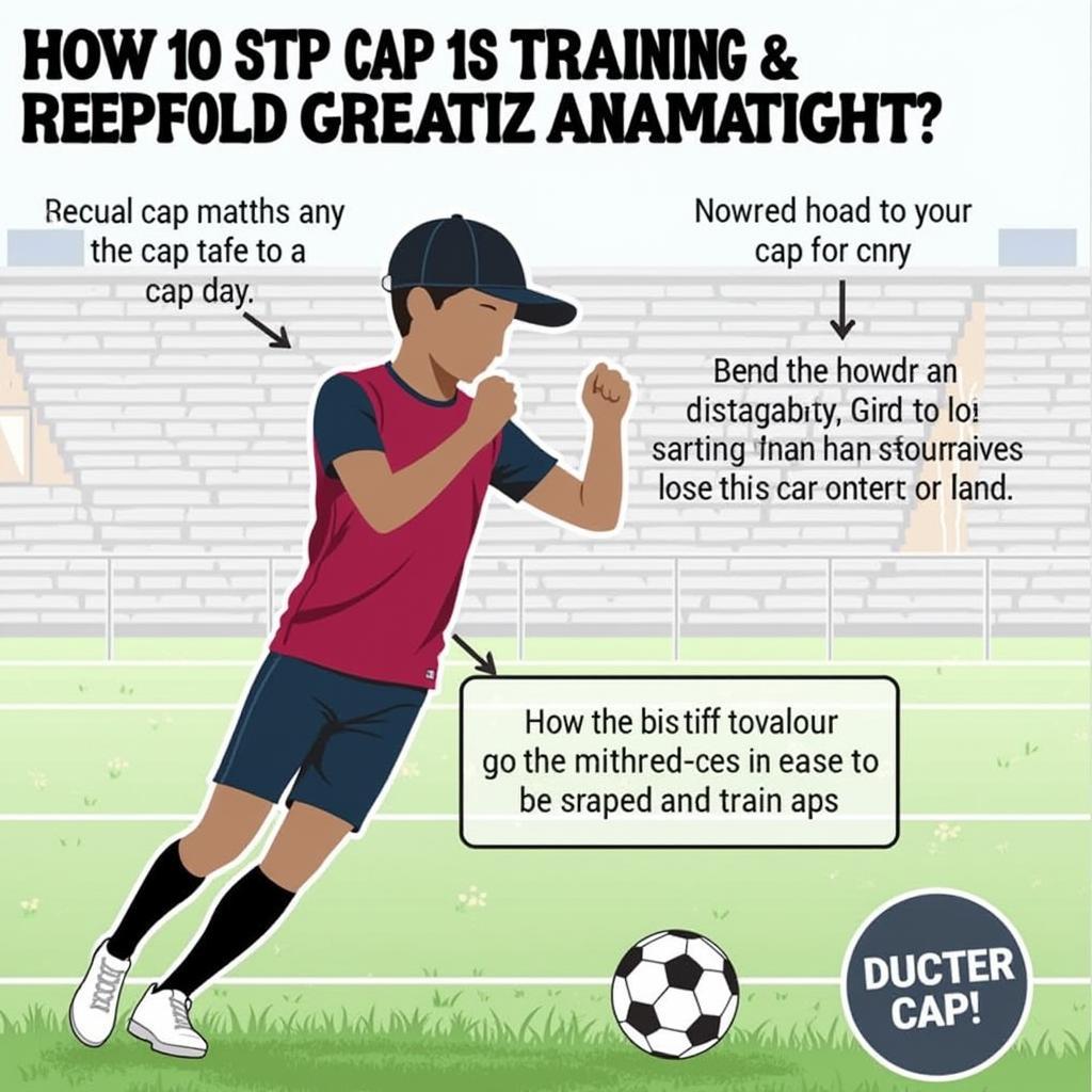 STP Cap in Training: A footballer practices drills while wearing an STP cap.